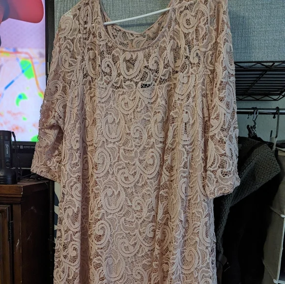 Lane Bryant | Dresses | Lane Bryant Lace Swing Dress Blush Pink | Poshmark
